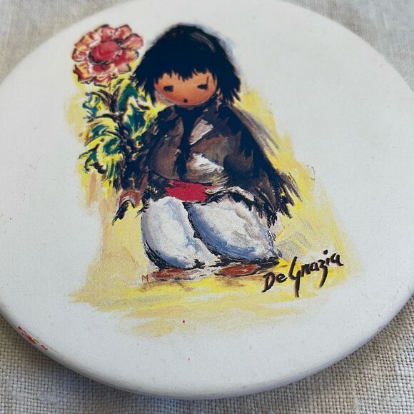 Set of 2 Ted DeGrazia coaster sandstone set. - Picture 3 of 6